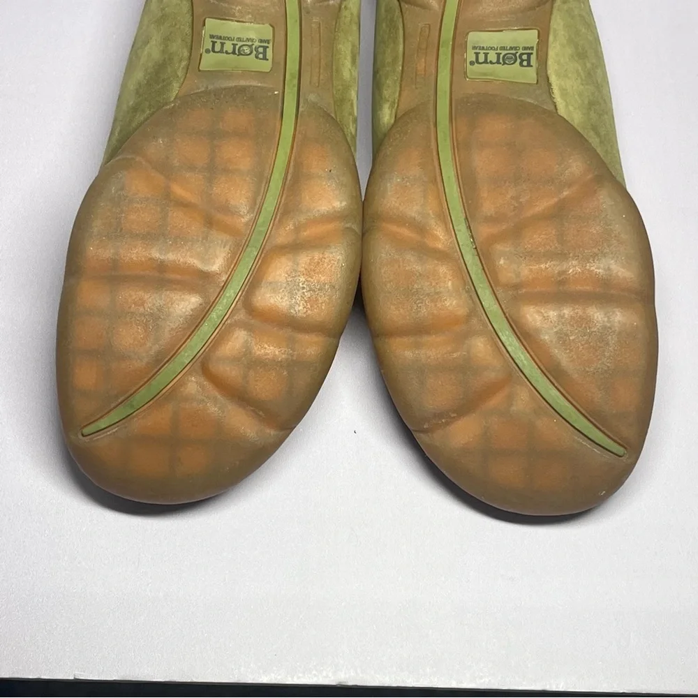 Born Naturals 9 1/2 Men's Lace Up Loafer Outdoor Sole Shoes Olive Green Brown
